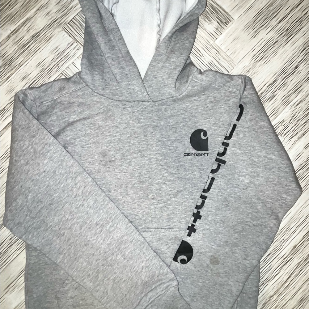 Carhartt Light Gray Pullover Hoodie Boys